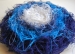 Title: Scarto apparente bianco e blu <br>Year: 2011<br>Dimensions: approximately 32 cm in diameter<br> Description: Silk and glue
