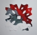Title: Spiel nummer zweiundzwanzig  <br>Year: 2012<br>Dimensions: 25 x 25 cm<br> Description: Silk, acrylic paint, and glue on paper.